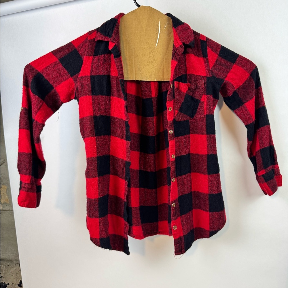 Maurices Vibrant Red and Black Plaid Apparel